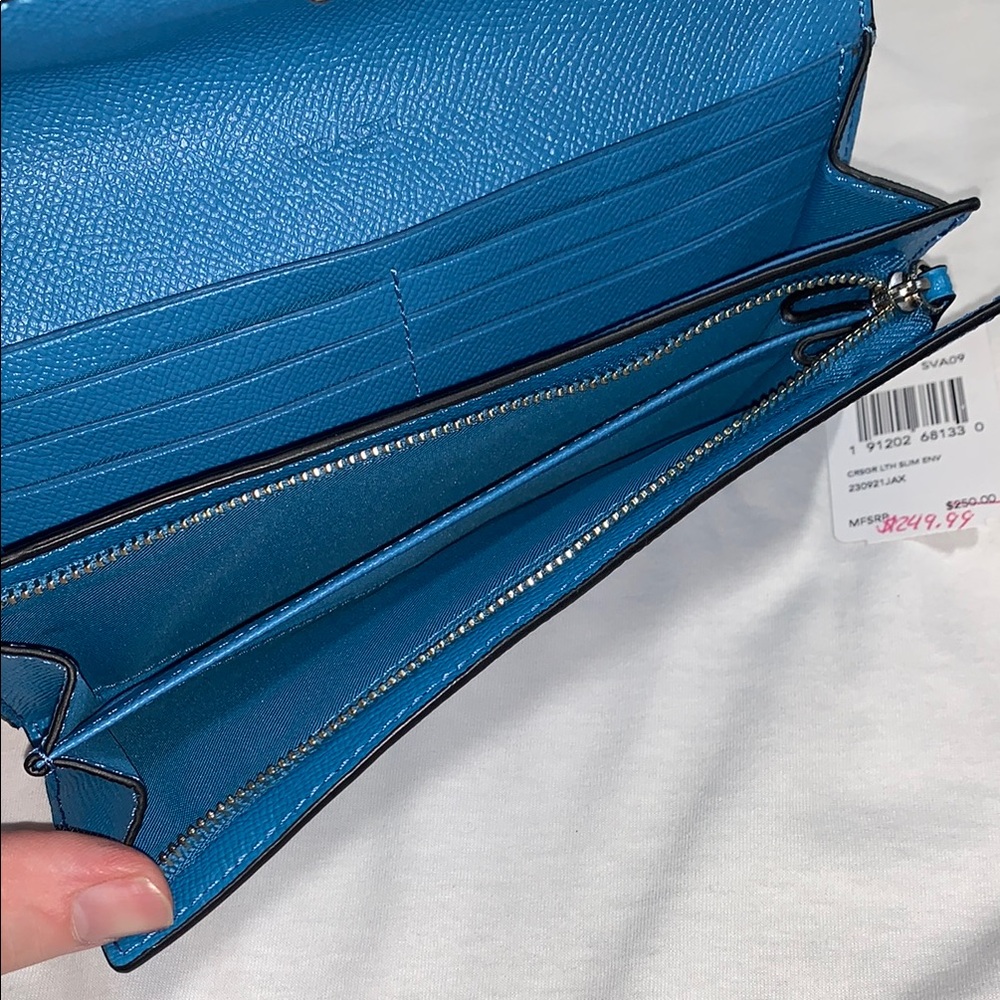 Coach Blue Saffiano Leather Wallet 5101 - Picture 13 of 13